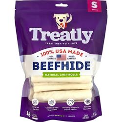 Treatly 100% USA Beefhide Chip Rolls Natural 5in. -18 Pk