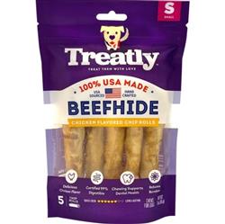 Treatly 100% USAbeefhide Chip Rolls Chicken 5in. -5 Pk