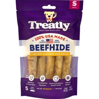 Treatly 100% USAbeefhide Chip Rolls Chicken 5in. -5 Pk