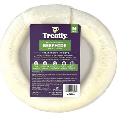 Treatly American Beefhide Donut Natural 6in. 1 Pk