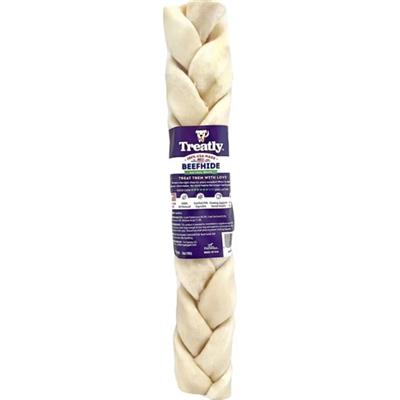Treatly 100% USA Beefhide Braids Natural 12in. 1 Pk