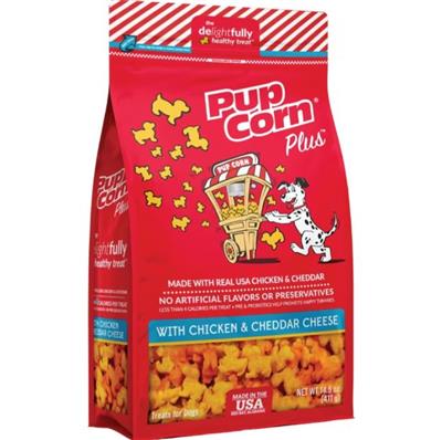 Pupcorn Plus Dog Treats Chicken/Cheddar Cheese 14.5oz.