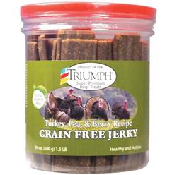 Triumph Grain Free Jerky Dog Treats Turkey/Pea/Berry 24oz.