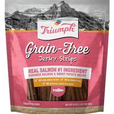 Triumph Grain Free Jerky Dog Treats Salmon/Sweet Potato 24oz.