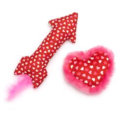 Cupid's Arrow & Heart Cat Toy Set