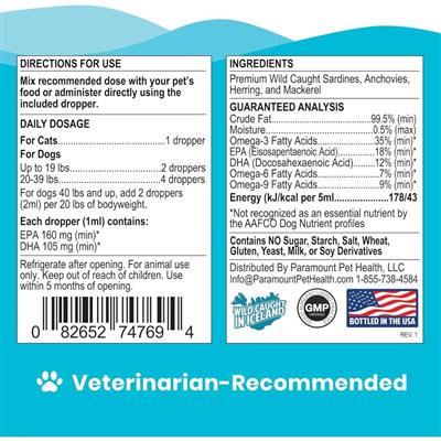 Paramount Pet Health Liquid Omega 3 for Dogs & Cats