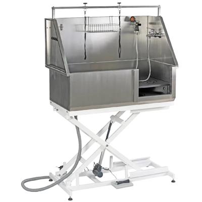Extra Wide Electric Lift Stainless Bathing Tub by PetStore.Direct