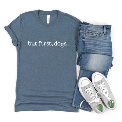 People Shirts | Printed Tshirt | Human Dog Gear | T-shirt Person | BUT FIRST DOGS