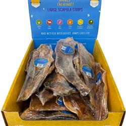 HONEY I'M HOME DOG NATURAL WATER BUFFALO LARGE SCAPULA STRIPS 35CT BULK