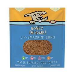 HONEY I'M HOME DOG NATURAL WATER BUFFALO LIP-SMAKIN' LUNG FOOD TOPPER