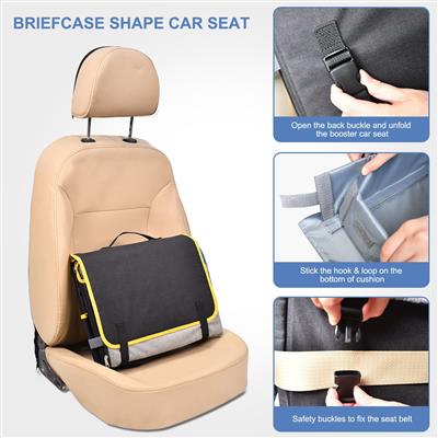 GOOPAWS Dog Car Seat for Small or Medium Dogs, Portable Dog Car Travel Bed with Clip-On Safety Leash, Briefcase Shape Waterproof Dog Booster Car Seat, Suitable for Pets Up to 25lbs, Black, 16''