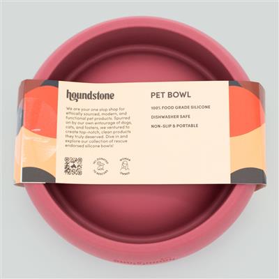 Houndstone Silicone Dog Bowl, 1 Cup, Rosewood