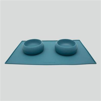 Houndstone Silicone Pet Food Mat, Dishwasher Safe, Caribbean Sea