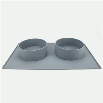 Food Grade Silicone Dog Bowl - Slate Grey, 4.5 Cups Volume, Dishwasher Safe, Non-Slip