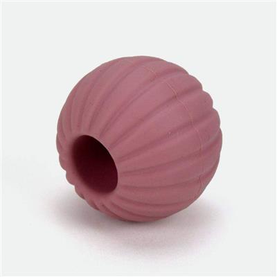 Silicone Interactive Dog Ball With Treat Pockets - Rose, Dishwasher Safe, 2 Inch Diameter