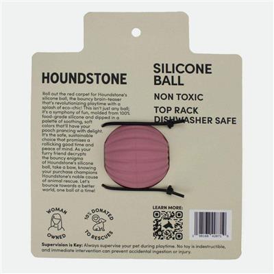 Silicone Interactive Dog Ball With Treat Pockets - Rose, Dishwasher Safe, 2 Inch Diameter