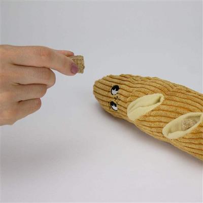 Baguette Interactive Plush Dog Toy with Treat Pockets