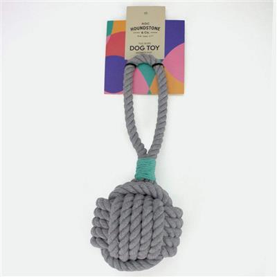 Large Durable Rope Dog Toy - Grey - Cotton Rope With Handle For Interactive Play And Exercise