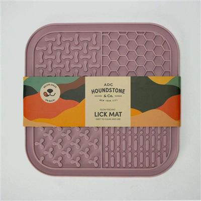 Houndstone Dog Lick Mat, Dishwasher Safe, Dusty Rose