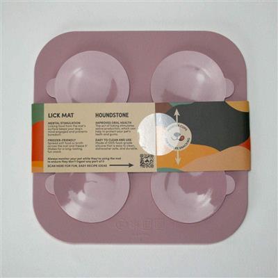 Houndstone Dog Lick Mat, Dishwasher Safe, Dusty Rose