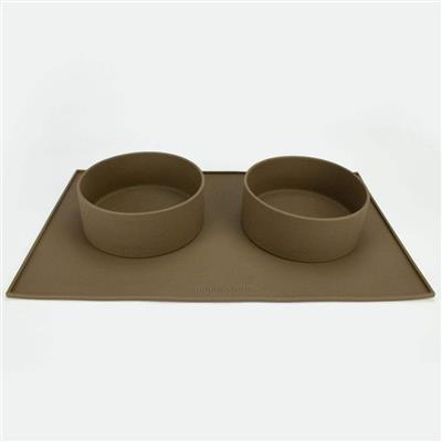 Houndstone Silicone Pet Food Mat, Dishwasher Safe, Olive