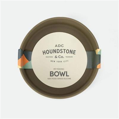 Food Grade Silicone Dog Bowl - Olive, 4.5 Cups Volume, Dishwasher Safe, Non-Slip