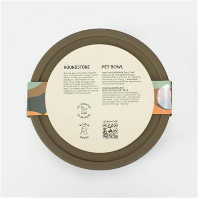 Food Grade Silicone Dog Bowl - Olive, 4.5 Cups Volume, Dishwasher Safe, Non-Slip