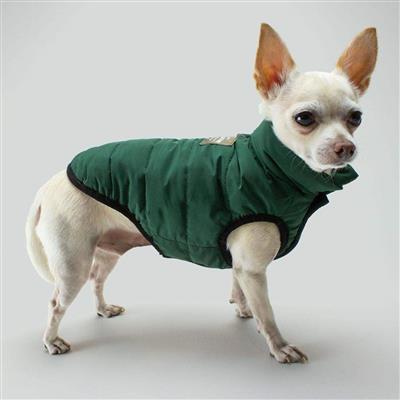 Reversible Dog Puffer Vest - "Tropical Camo" - Soft Velcro Closure