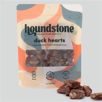 Duck Heart Freeze-Dried Dog Treats 2 Oz Bag - All-Natural & Ethically Sourced, Made In Usa