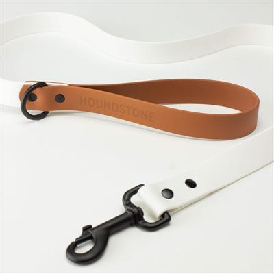 Dual-Tone Biothane Leash In White & Brown