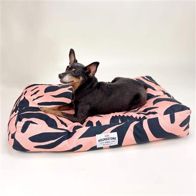 Houndstone Dog Bed, Waterproof Liner, Made In Usa - Block Print Floral