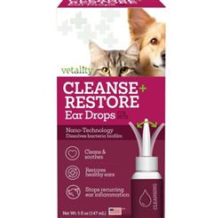 Vetality Cleansing Restore Ear Drops For Pets  5oz.