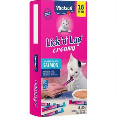 Vitakraft Lick N Lap Creamy Cat Treat Salmon 8.4oz.-16 Pk