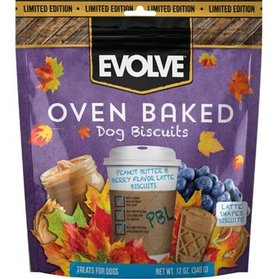 Trumph Evolve Oven Baked Latte Dog Biscuits Peanut Butter/Berry 12oz.