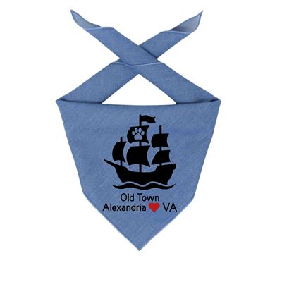 Alexandria VA Bandana | Denim Bandana | Dog Bandana |  Novelty, Gift