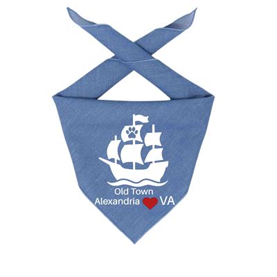 Alexandria VA Bandana | Denim Bandana | Dog Bandana |  Novelty, Gift