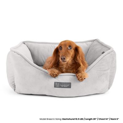 Nandog Signature Micro-Plush Reversible Dog Bed in Light Gray - Small 22X18 in