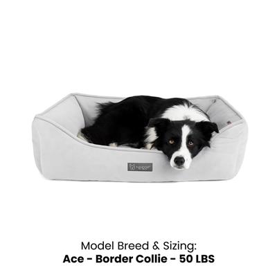 Nandog Signature Micro-Plush Reversible Dog Bed in Light Gray - Large 34X22 in