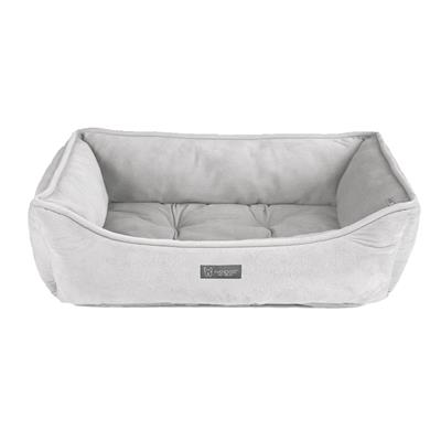 Nandog Signature Micro-Plush Reversible Dog Bed in Light Gray - Large 34X22 in