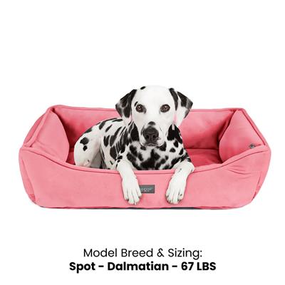 Nandog Signature Micro-Plush Reversible Dog Bed in Pink - Large 34X22 in