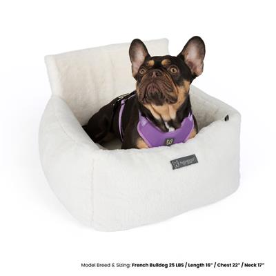 Nandog Dog Car Seat Bed in Ivory White - Medium