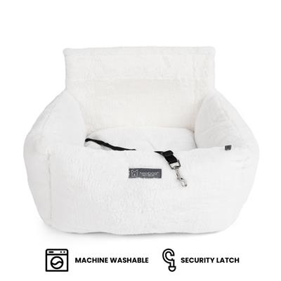 Nandog Dog Car Seat Bed in Ivory White - Medium