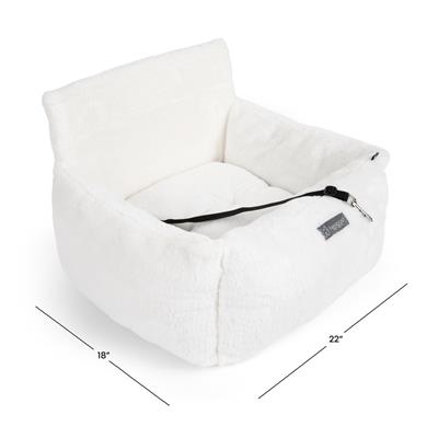 Nandog Dog Car Seat Bed in Ivory White - Medium