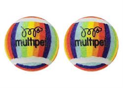 Multipet Rainbow Tennis Ball 2pk