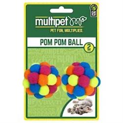 Multipet Pom Pom Ball Cat Toy 2pk