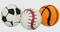 Multipet Sport Tennis Ball Dog Toy Assorted 1ea/3 pk, 2.5 in