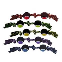 Multipet Nuts for Knots 3-Knot Rope With 2 Tennis Balls Dog Toy Assorted 1ea/20 in