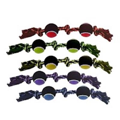 Multipet Nuts for Knots 3-Knot Rope With 2 Tennis Balls Dog Toy Assorted 1ea/20 in