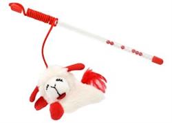 Multipet Lamb Chop® Cat Wand w/ Refillable Catnip 12"
