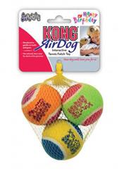 KONG Air Dog Squeaker Dog Toy Birthday Balls Assorted 1ea/3 pk, MD
